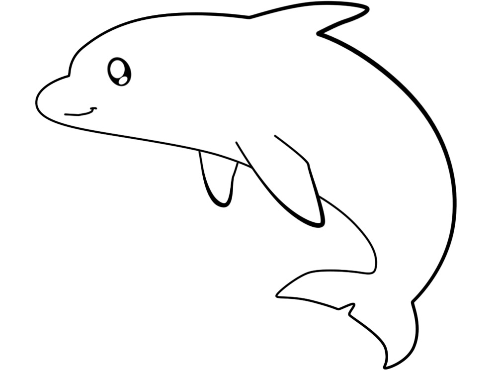 Картинки для раскрашивания с дельфинами