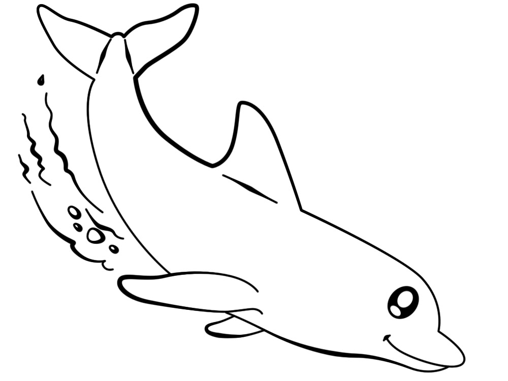 Раскраски для самых маленьких дельфины