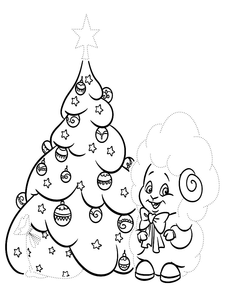 Детские раскраски с новогодними елками