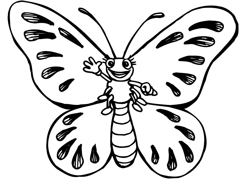 Черно-белые картинки бабочки для развития детей