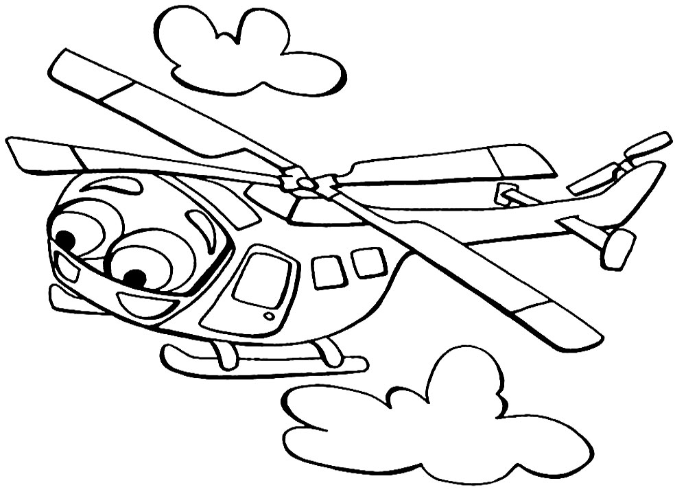 Скачать или распечатать раскраски с вертолетами для мальчиков