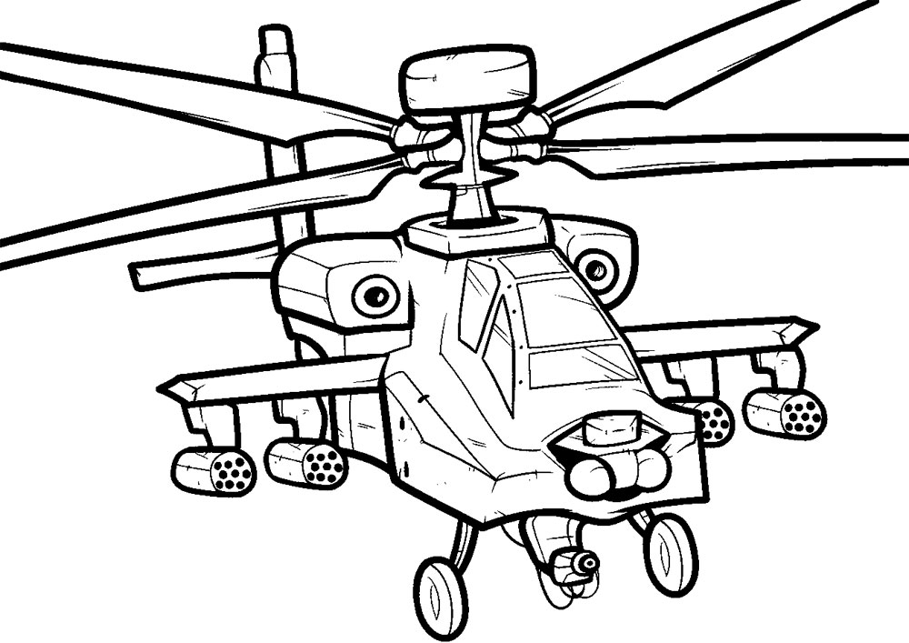Детские черно-белые картинки вертолеты для раскрашивания