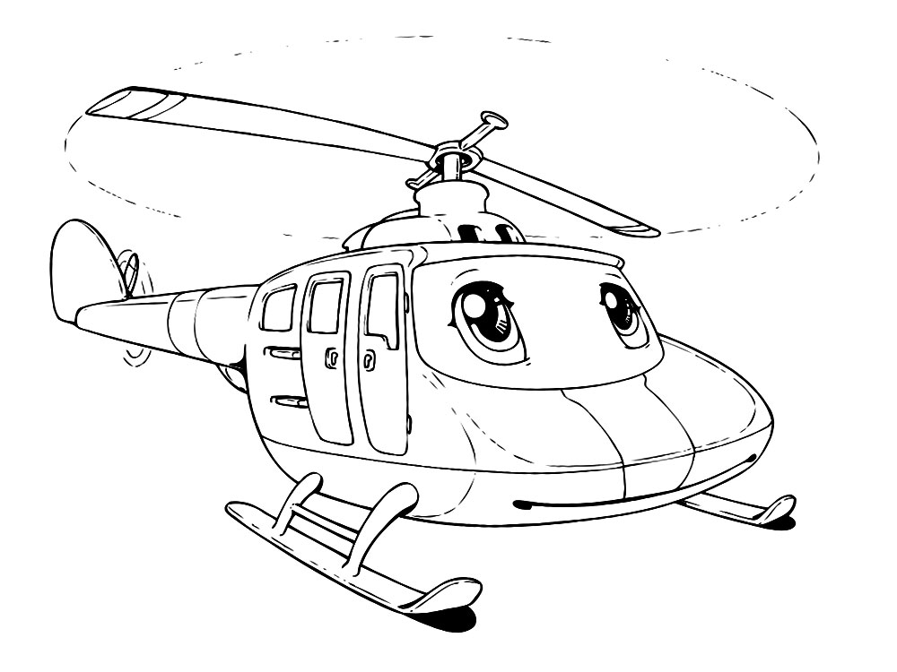 Вертолеты - детские раскраски
