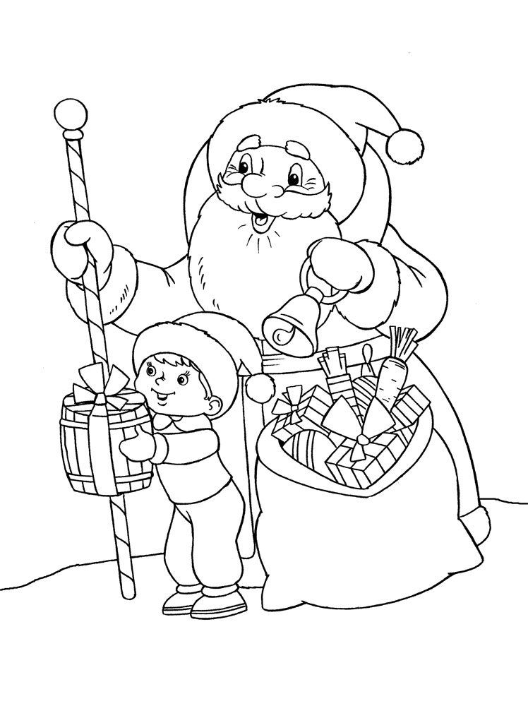 Раскраски с Дедом Морозом для девочек